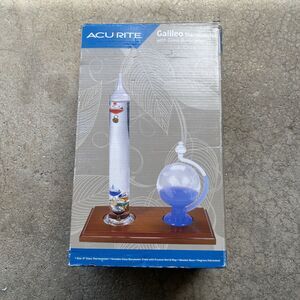 AcuRite Galileo Thermometer & Storm Glass Weather Ball Set w/ Wood Base Box